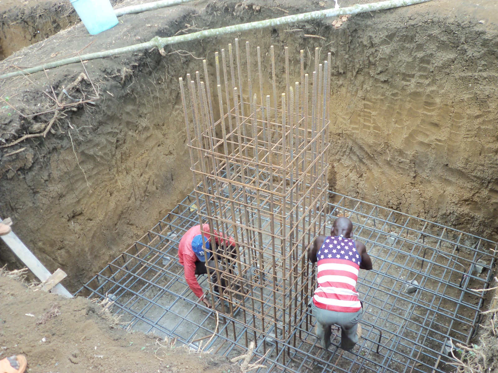 Steel reinforcement for communication tower footings
